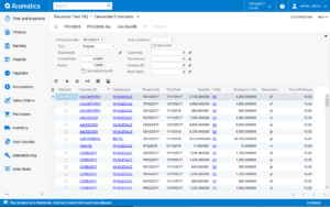 Production scheduling software forecasting